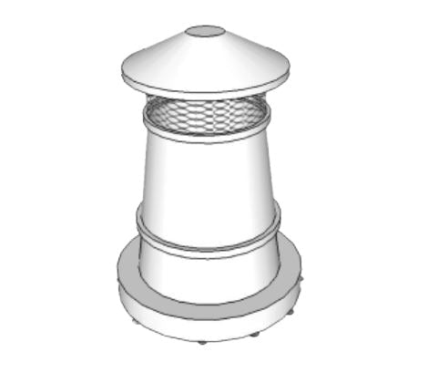 FireRock Arden Matte Black Steel Chimney Pot