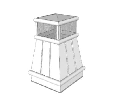 FireRock Hampton Matte Black Steel Chimney Pot