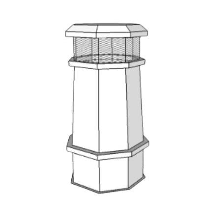 FireRock Whitmore Matte Black Steel Chimney Pot