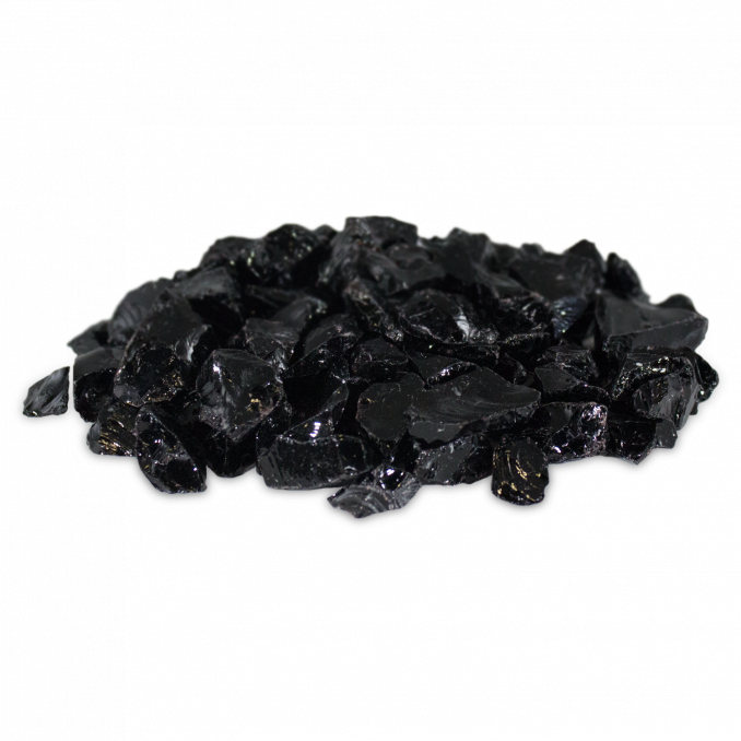 Firegear 150 Lbs. Large Black Reflective Broken Fire Glass