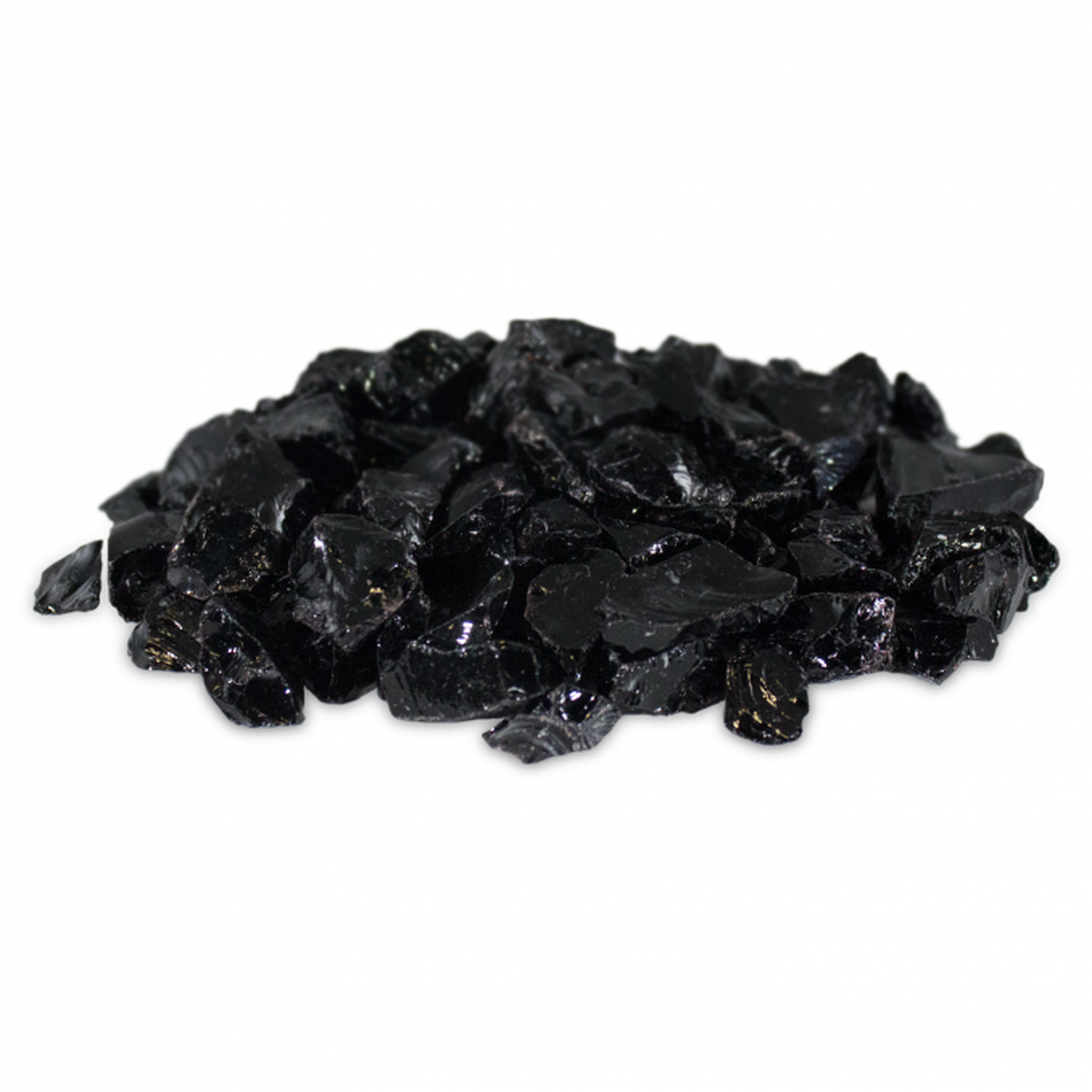 Firegear 150 Lbs. Large Black Reflective Broken Fire Glass