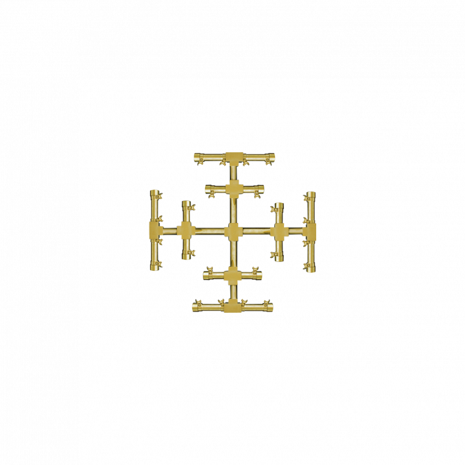 Firegear Pro Series Snowflake 18" Brass Propane Gas Fire Pit Burner