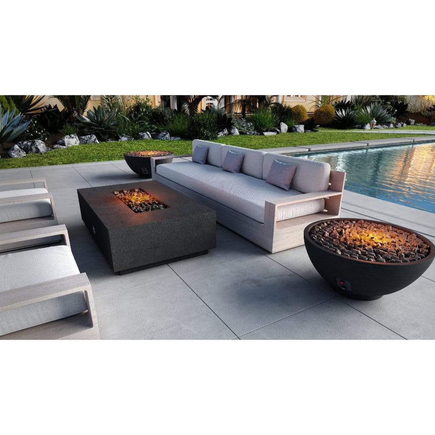 Firegear Sanctuary 2 39" Arctic Round Propane Gas Fire Pit Bowl With All Weather Electronic Ignition System