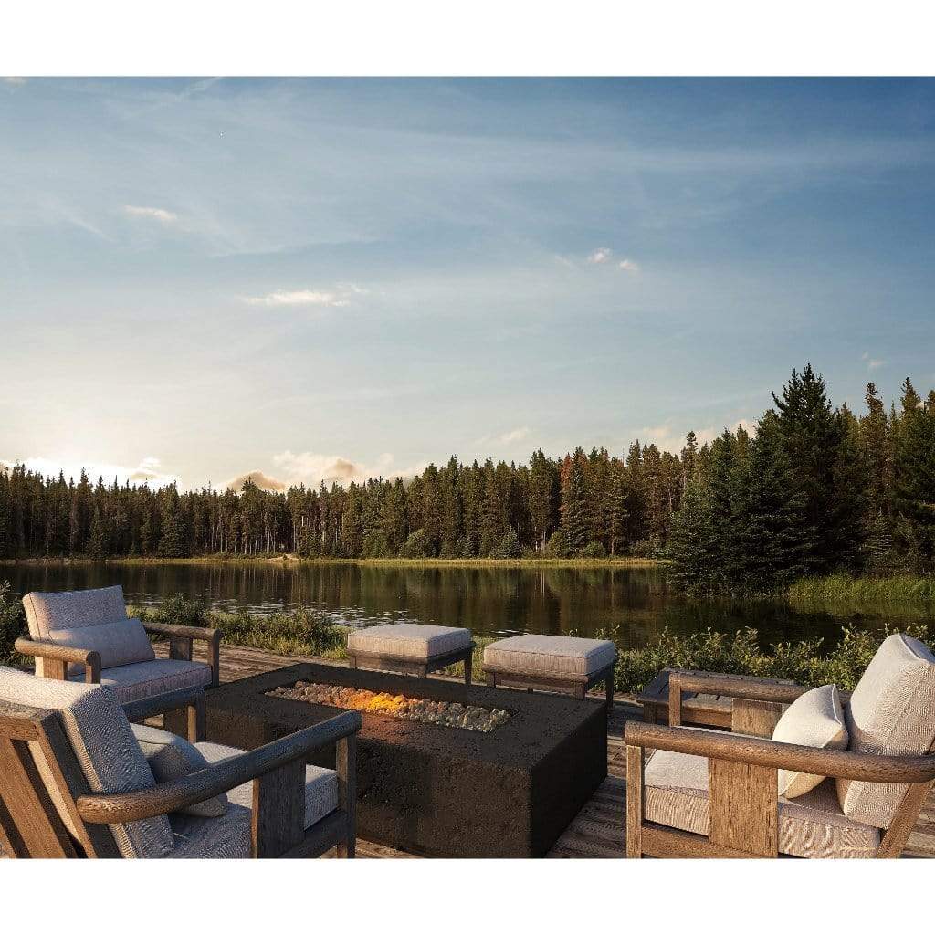 Firegear Sanctuary 76 76" Slate Rectangular Stainless Steel Propane Gas Fire Table With Thermocouple Piloted Safety Ignition System