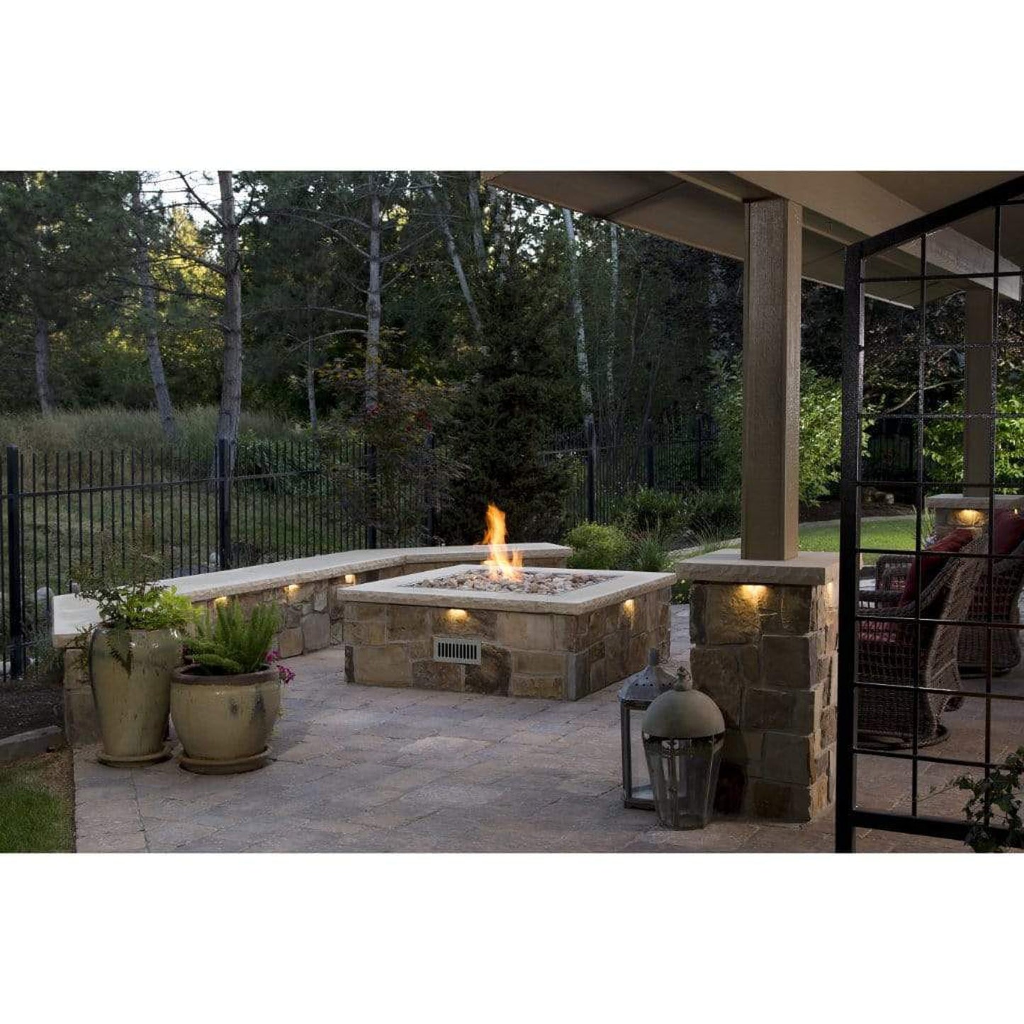 Firegear Stainless Steel Series 26" Square Drop-In Pan Natural Gas Fire Pit Burner System With Thermocouple Piloted Safety Ignition System