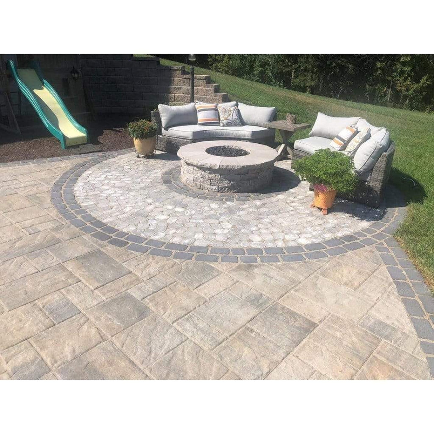 Firegear Stainless Steel Series 29" Round Flat Pan Natural Gas Fire Pit Burner System With Match Throw Ignition System
