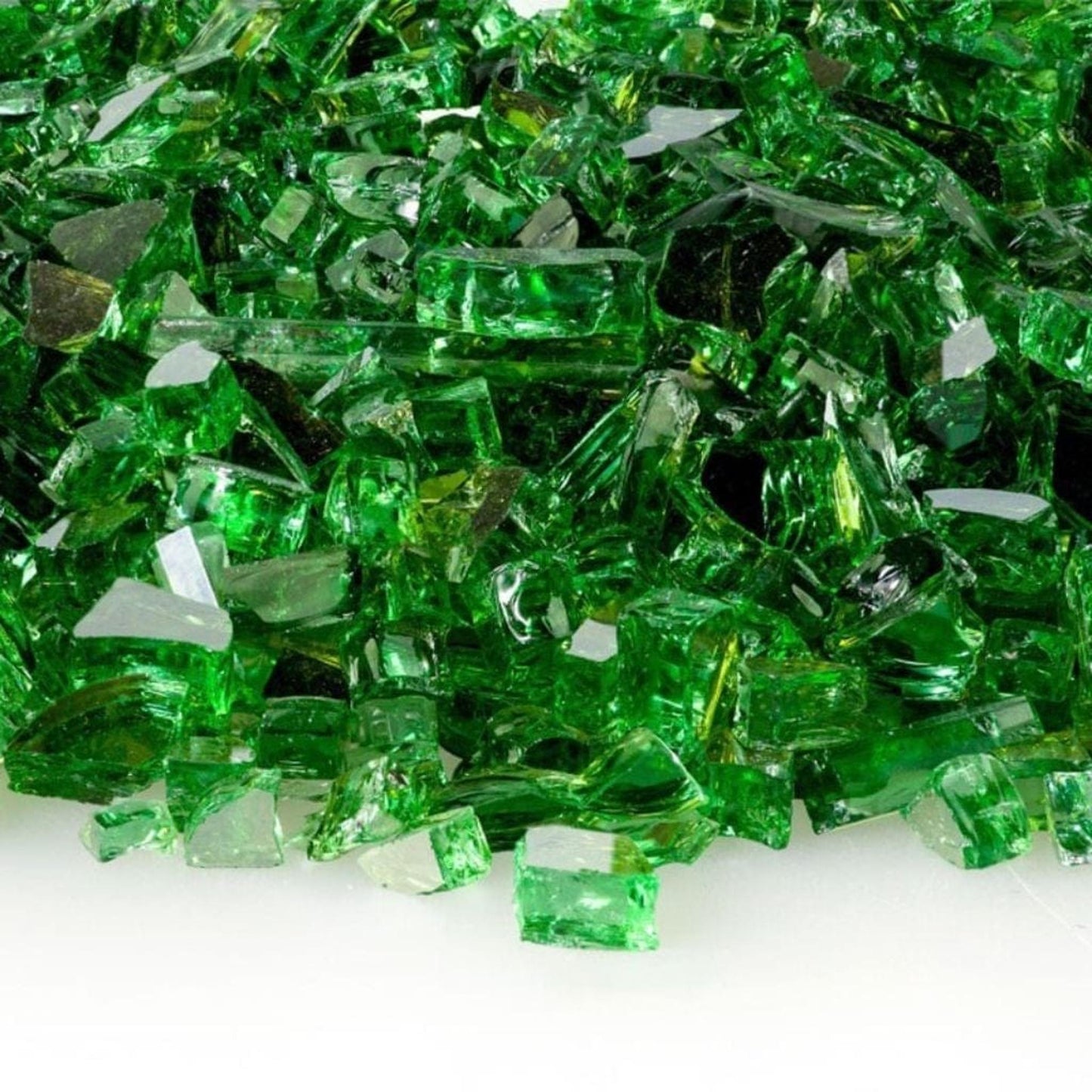 10 lbs. 1/4" Emerald Reflective Fire Glass Media