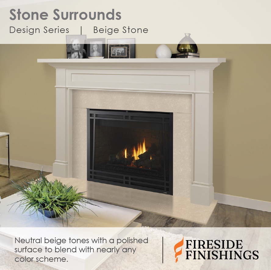 Fireside Furnishing Design Series Beige Stone Surround Set 2, Single Pack