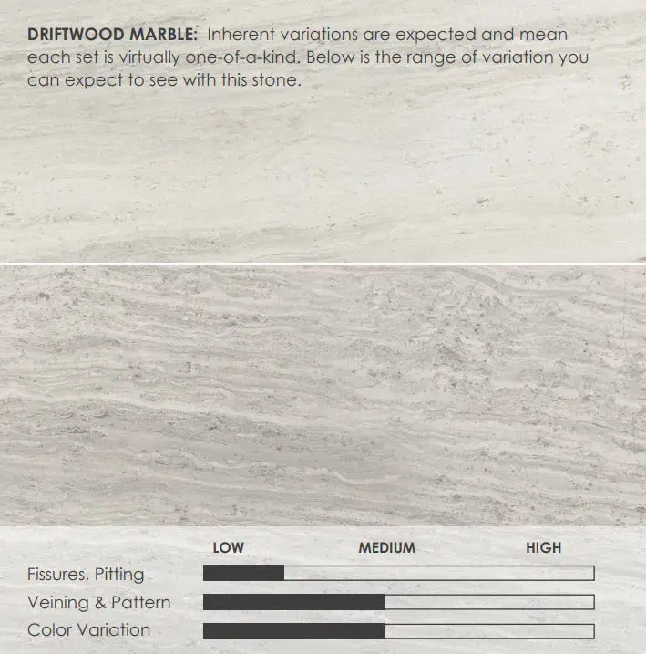 Fireside Furnishing Signature Series Driftwood Marble Surround Set 1, Single Pack