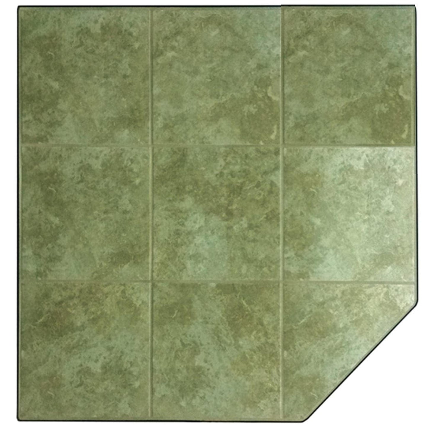 Graysen Woods 32" x 32" Full Size Sage Corner Ceramic Hearth Pad