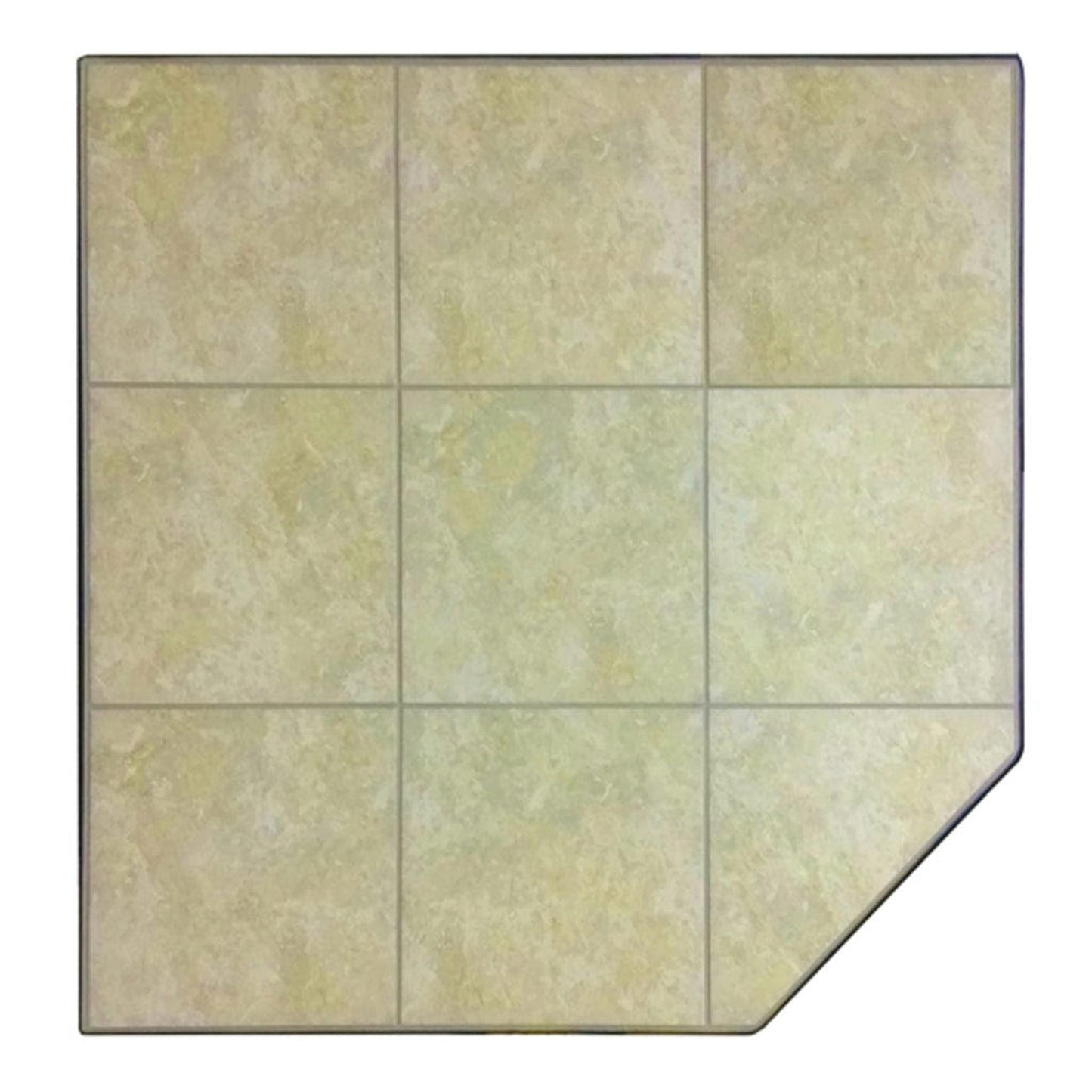 Graysen Woods 32" x 32" Full Size White Rock Corner Ceramic Hearth Pad