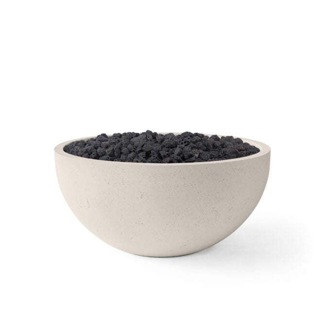 HPC Serenade 40" 24VAC Clay Finish Lightweight Concrete Electronic Ignition Propane Fire Pit With Black Lava Rock