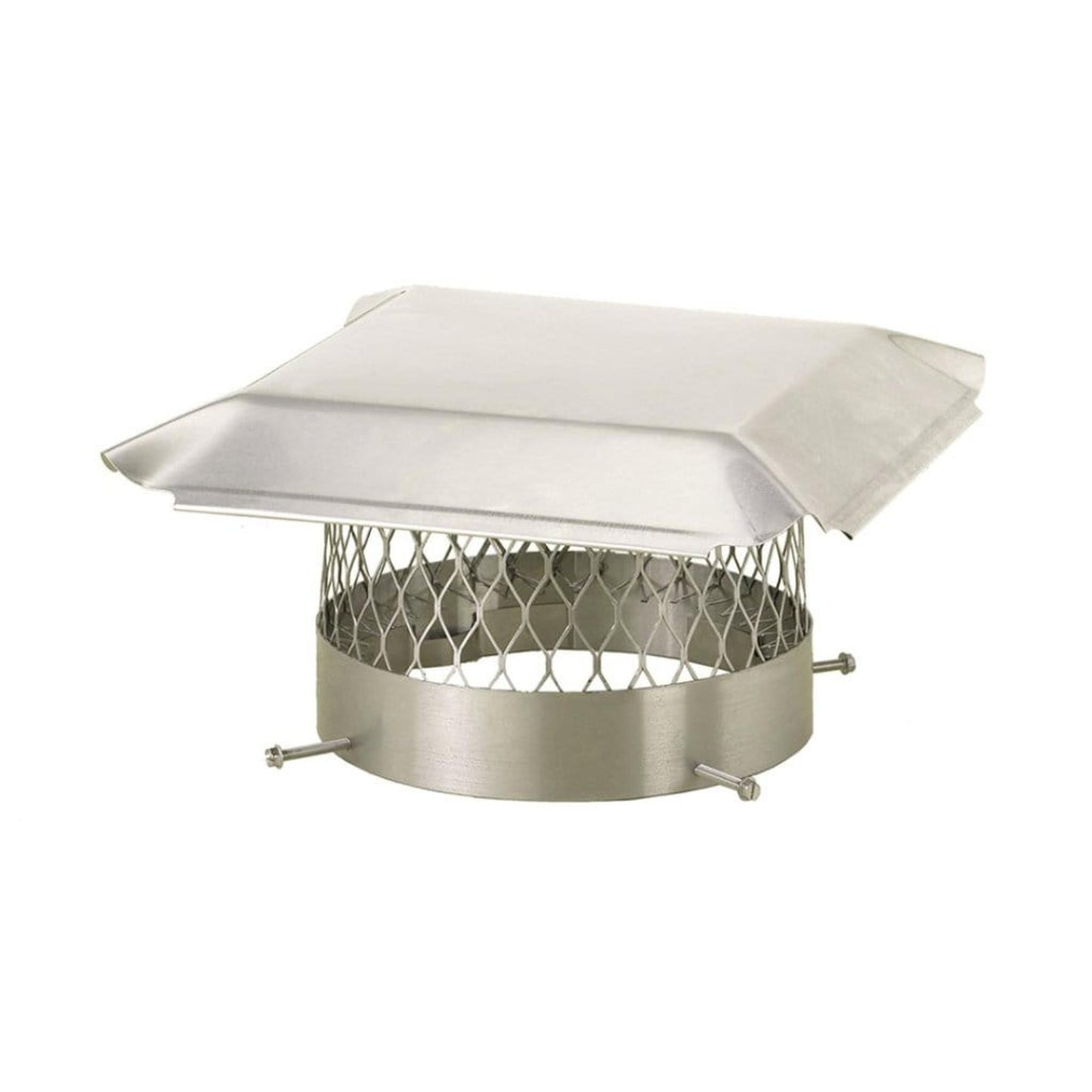 HY-C Draft King Single Flue 18" Stainless Steel Round Bolt-On Chimney Cap