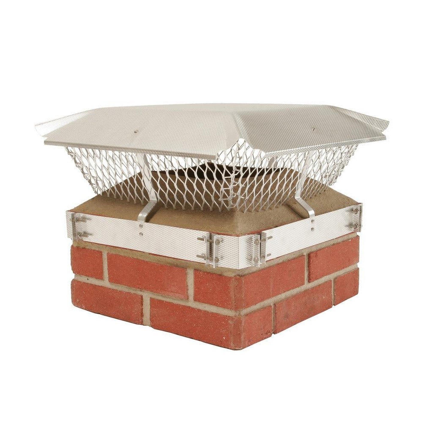 HY-C Duro-Shield Single Flue 17" x 21" Aluminum Band-Around Brick Chimney Cover