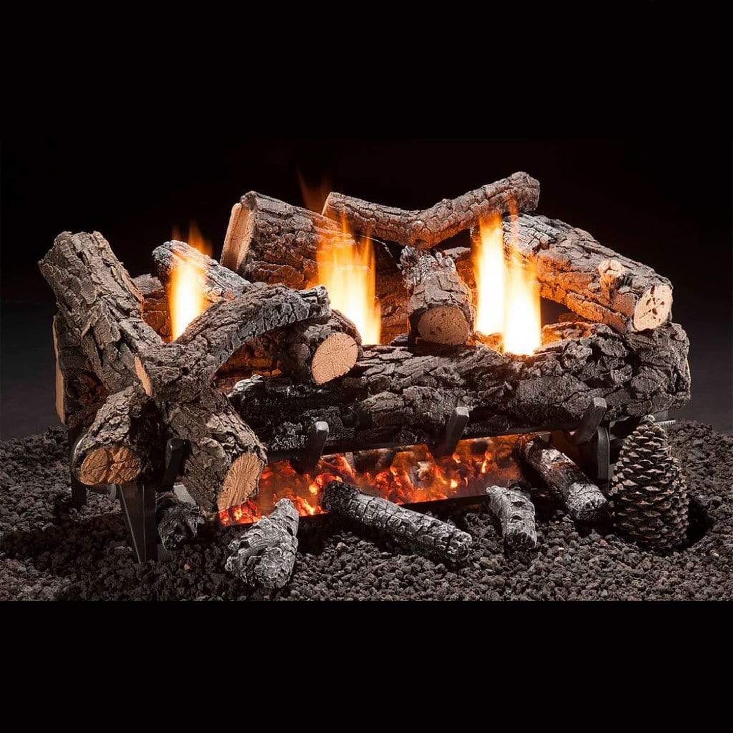 Hargrove 30" Cozy Fire Vent-Free Natural Gas Log Set With Millivolt Valve