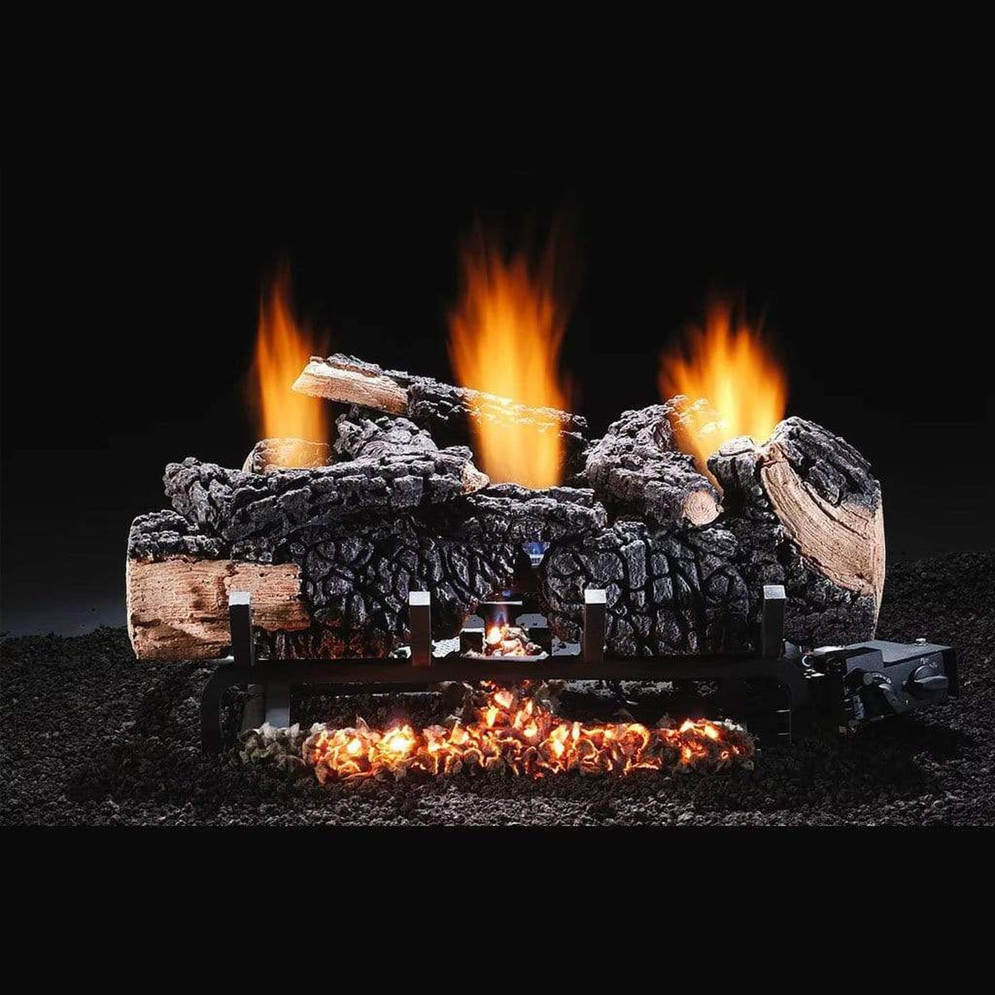 Hargrove 24" Cumberland Char Vent-Free Natural Gas Log Set With Electronic Ignition Valve