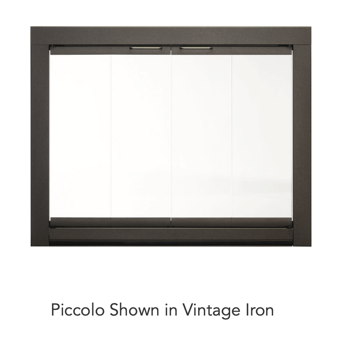 Hearth Craft Grande GR38270 Bronze Glass Satin Nickel Twin Fireplace Door with Curtain Mesh and Riser Bar