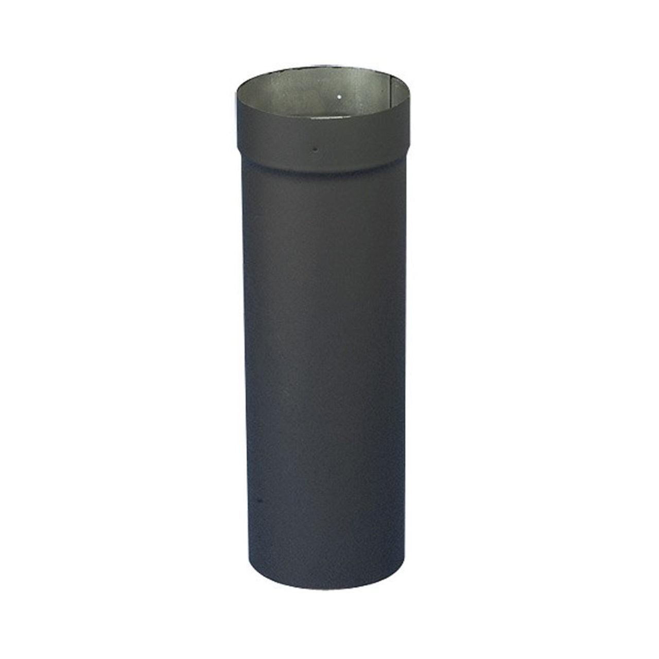 Heatfab 8" x 2-16" Black Adjustable Single Wall 22 Gauge Steel Chimney Pipe Length