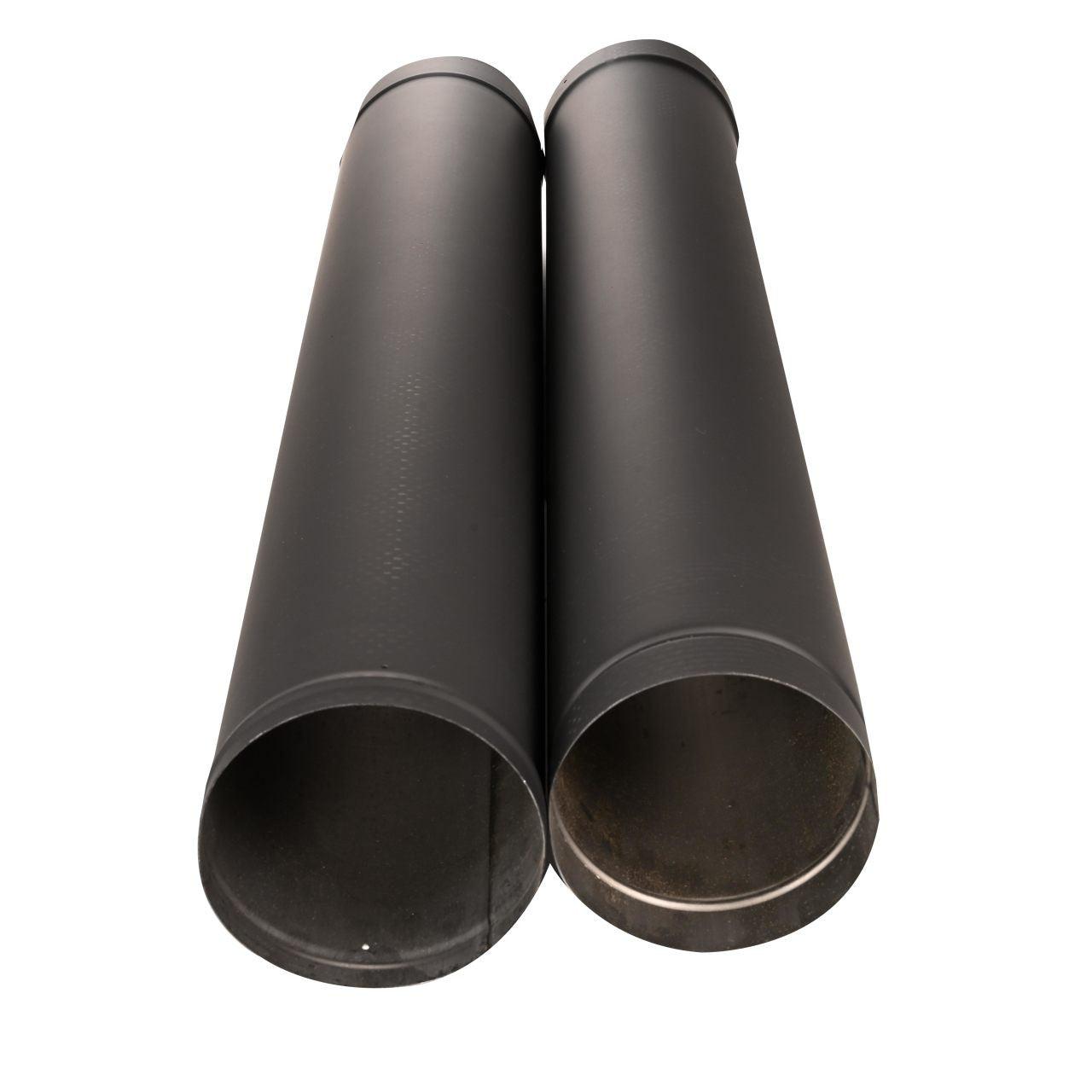 Heatfab 8" x 38"-70" Black Single Wall 22 Gauge Steel Chimney Telescoping Pipe Length