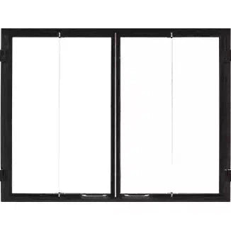 Heatilator Black Glass Bi-Fold Doors for Birmingham 50" Wood Burning Fireplace