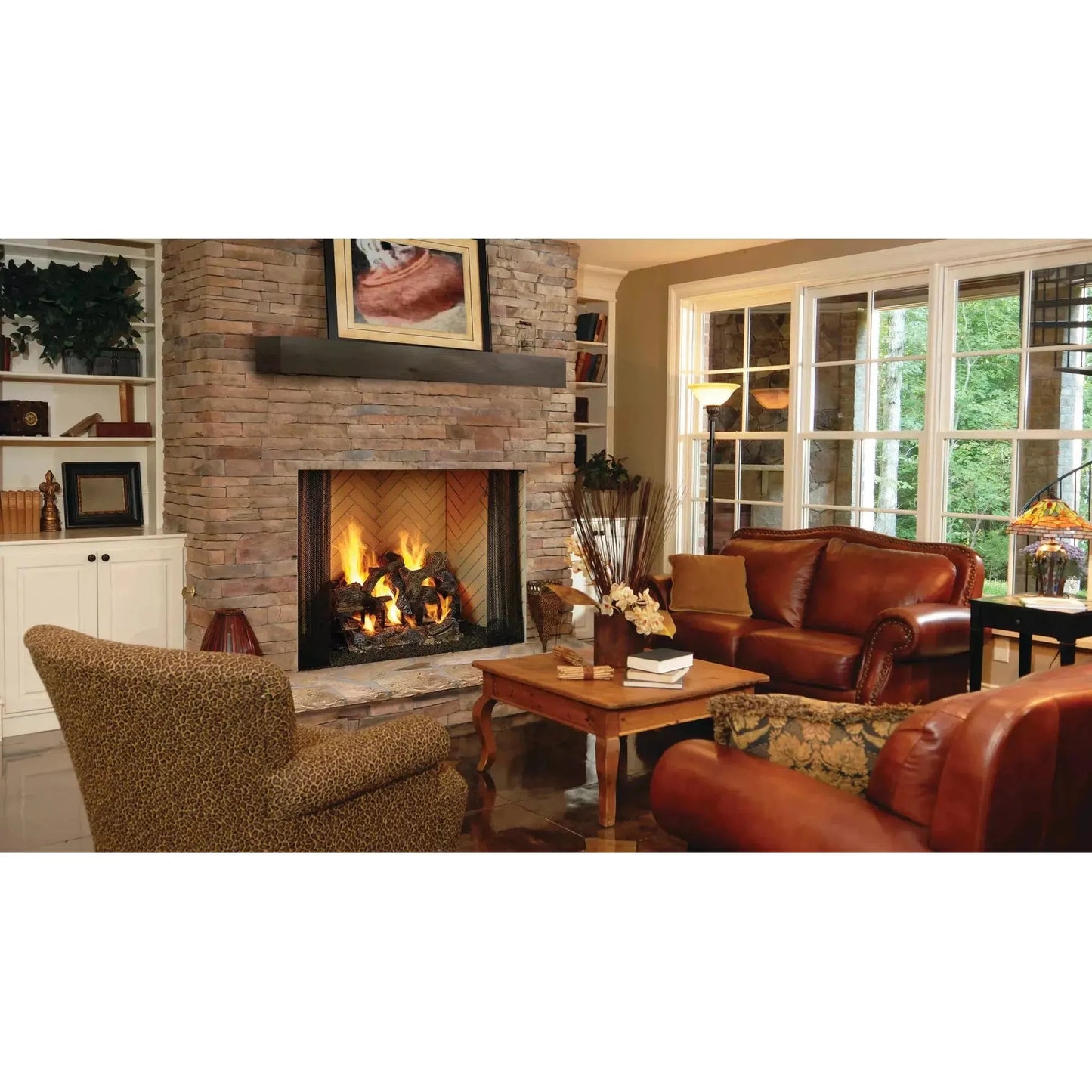 Heatilator Yellow Herringbone Molded Brick Panels for Birmingham 50" Wood Burning Fireplace