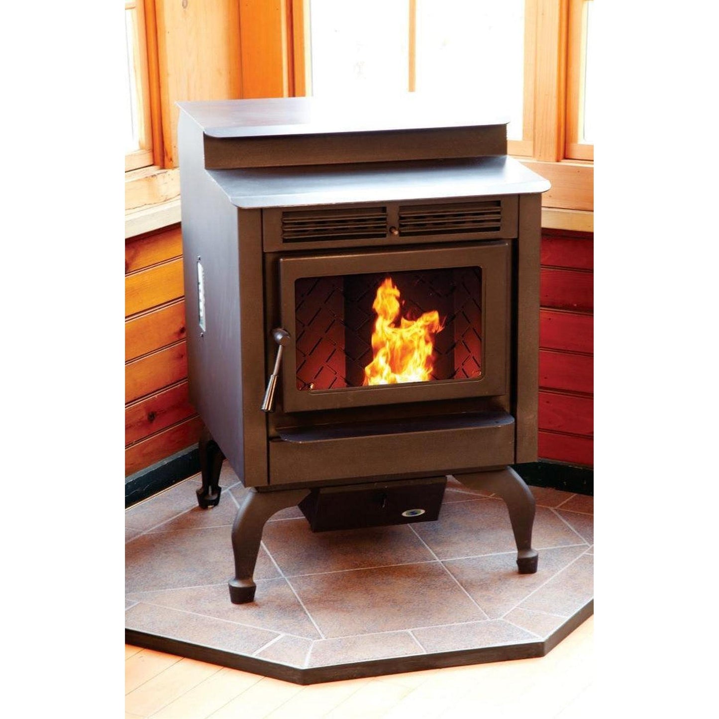 Hudson River Davenport 22" Matte Black Freestanding Pellet Stove