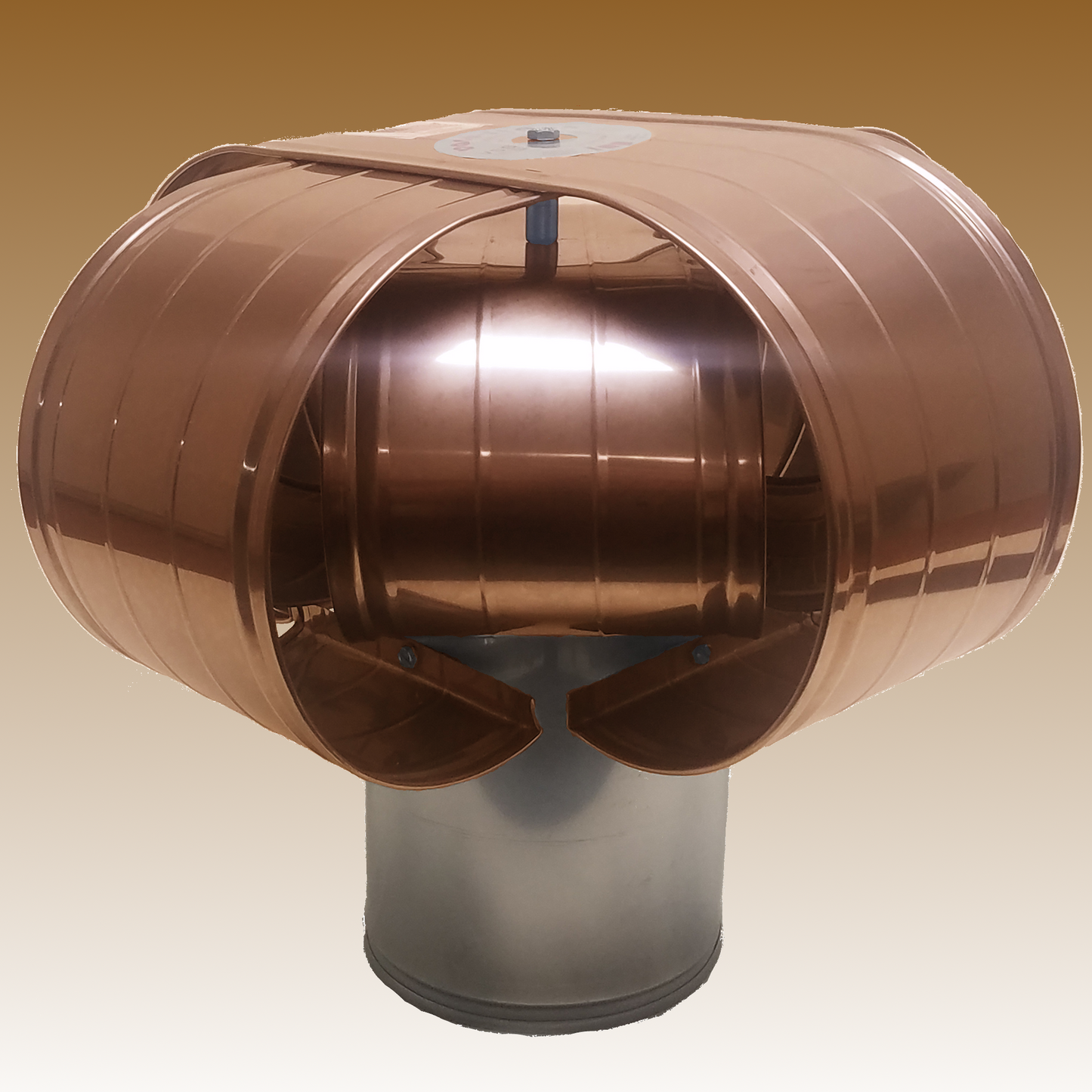 ICP Vacu-Stack 13" Lid 3" Inner Diameter Copper Wind Chimney Cap