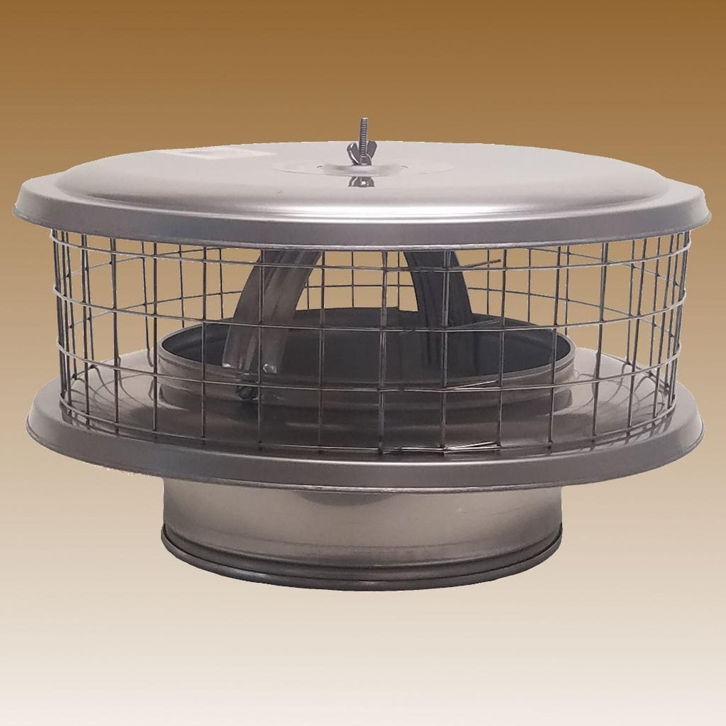 ICP Weathershield Air Cooled 13" Lid 5" Inner Diameter Marine Grade Stainless Steel Rain Chimney Cap With 1" Screen