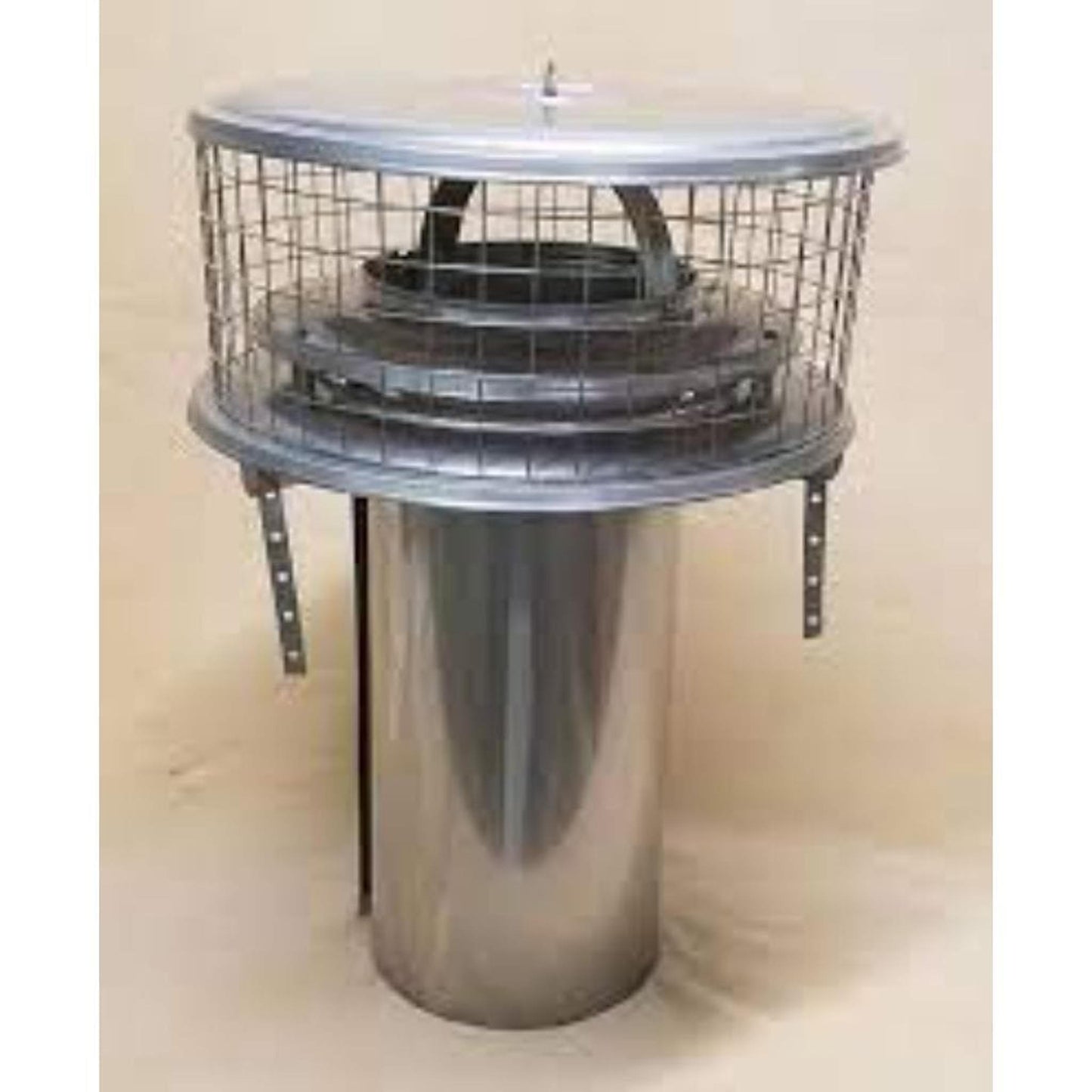 ICP Weathershield Air Cooled Tallboy 16" Lid 6" Inner Diameter Stainless Steel Rain Chimney Cap With 1" Screen