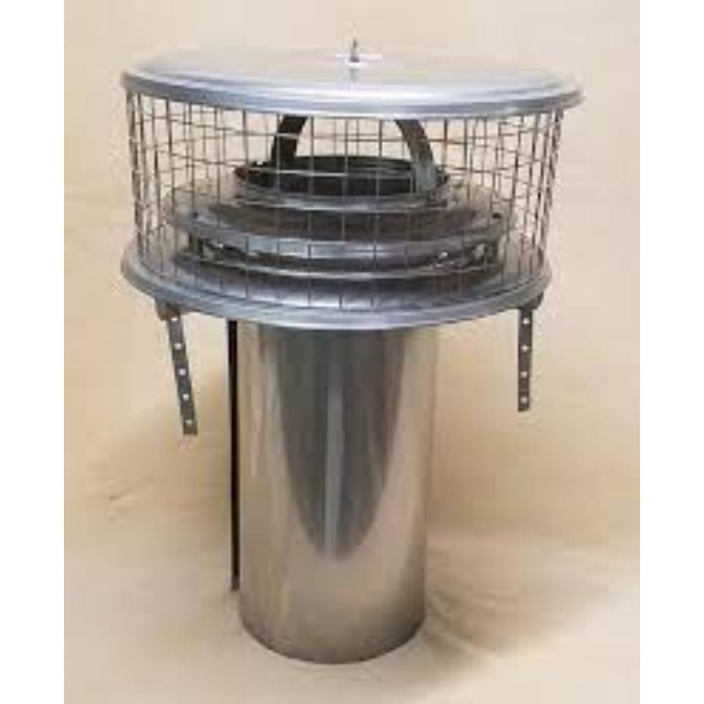 ICP Weathershield Air Cooled Tallboy 16" Lid 9" Inner Diameter Stainless Steel Rain Chimney Cap With 1" Screen