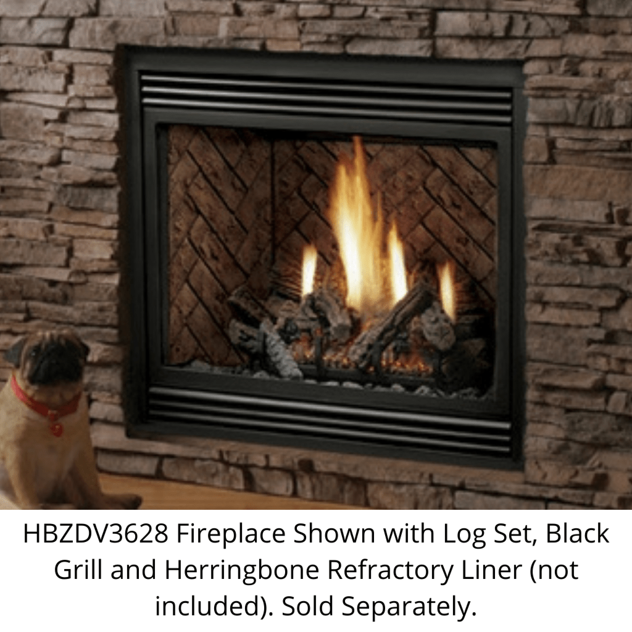 Kingsman HB36RLT Traditional Brick Liner for HB3624 & HB3628 Direct Vent  Gas Fireplaces