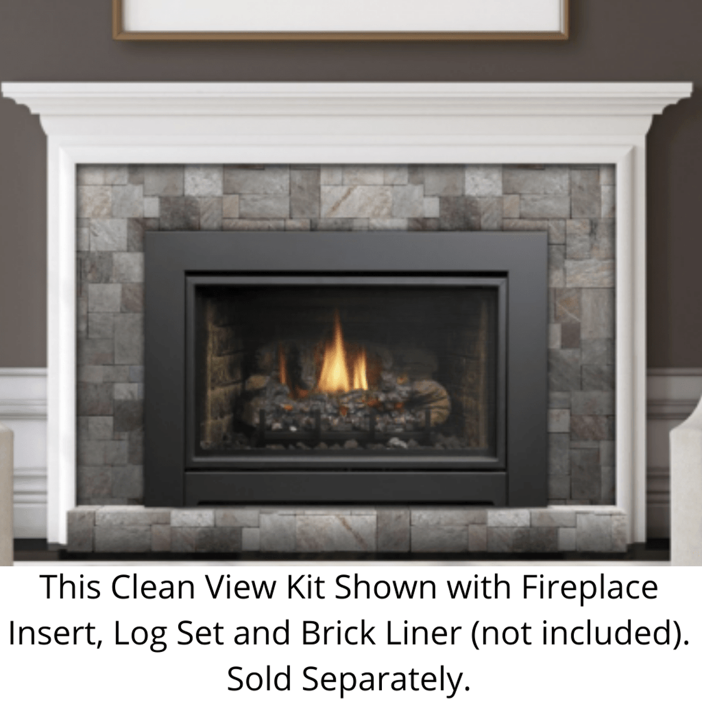 Kingsman 40" Black Clean View Kit With Safety Screen for IDV44 Fireplace Insert