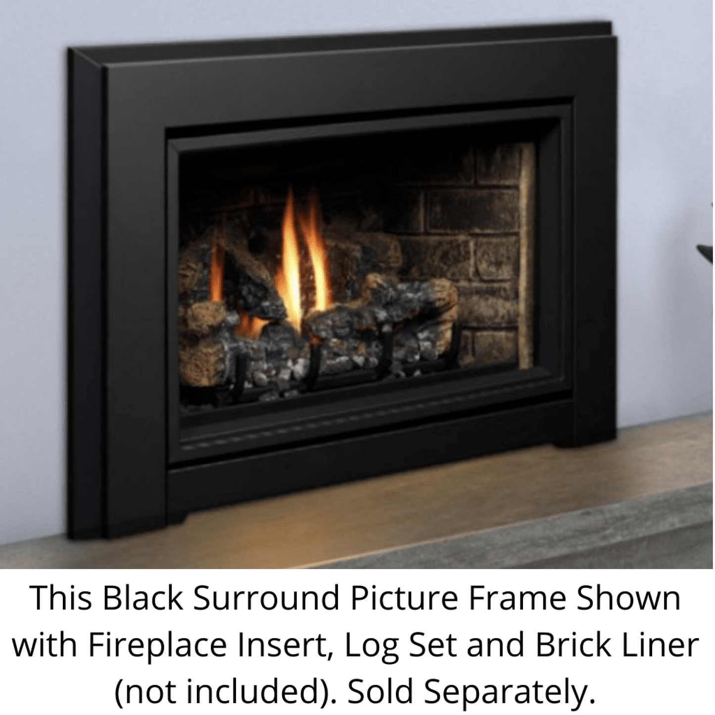 Kingsman 44" x 36" Black Picture Frame Surround for IDV44 Fireplace Insert