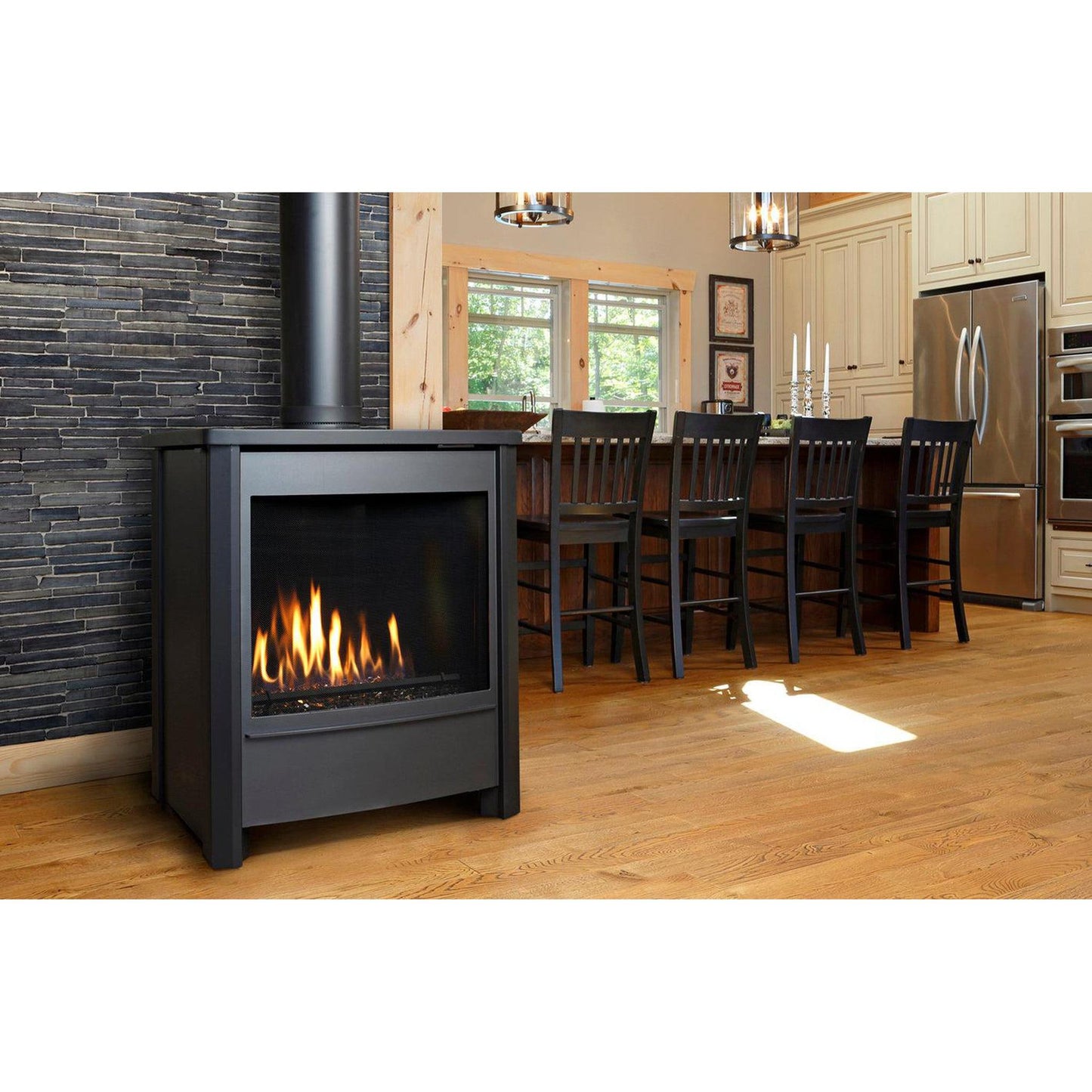 Kingsman FDV451 27" Freestanding Millivolt Control, Natural Gas Direct Vent Stove