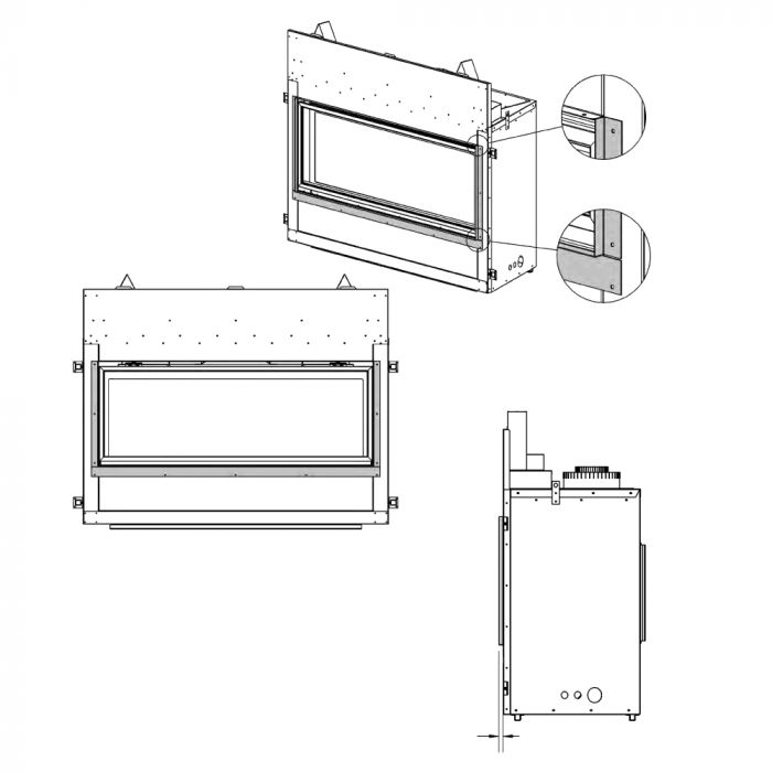 Kingsman Tile Lip Kit for ZCVRB72 Direct Vent Fireplace