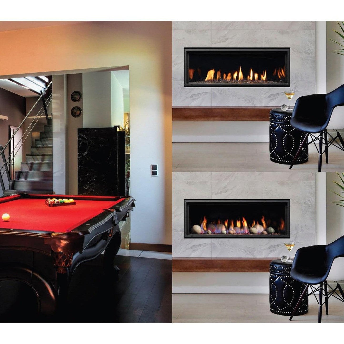 Kingsman ZCVRB47 47" Zero Clearance Millivolt Control, Natural Gas Direct Vent Linear Fireplace