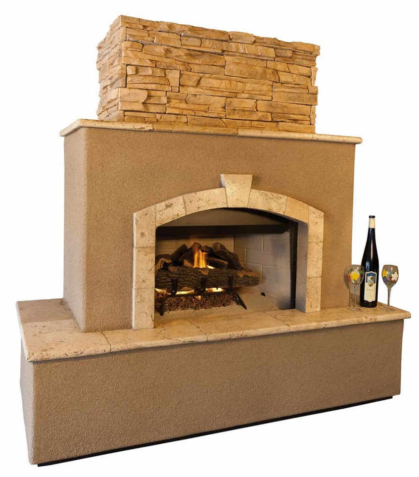Kokomo Grills Tuscan 72" Liquid Propane Gas Fireplace With Log Set