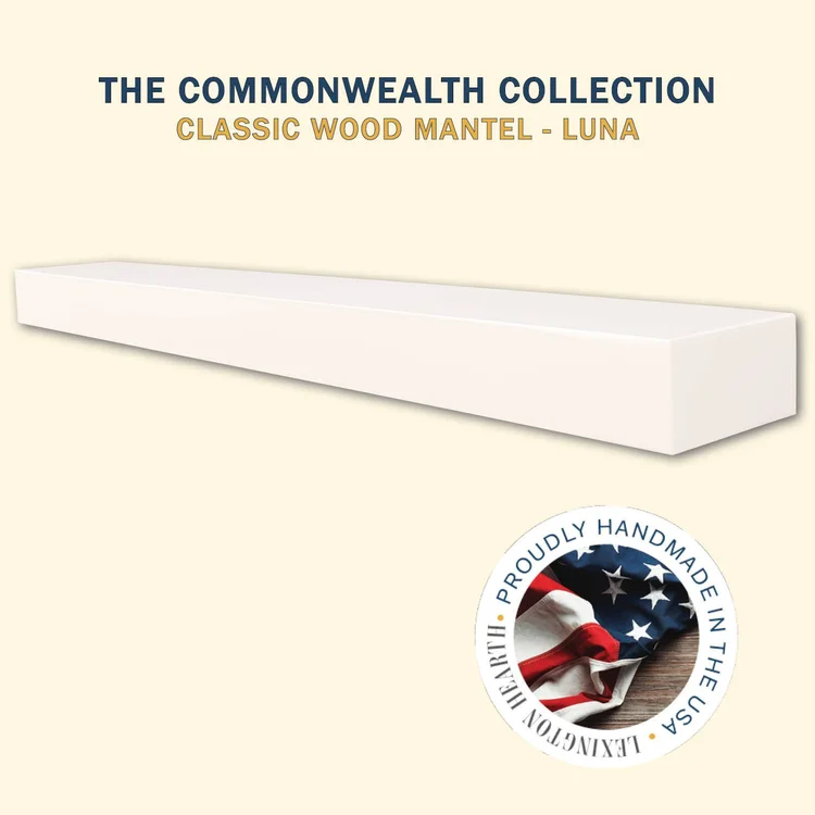 Lexington Hearth Classic 60" Luna White Wood Mantel Shelf Kit