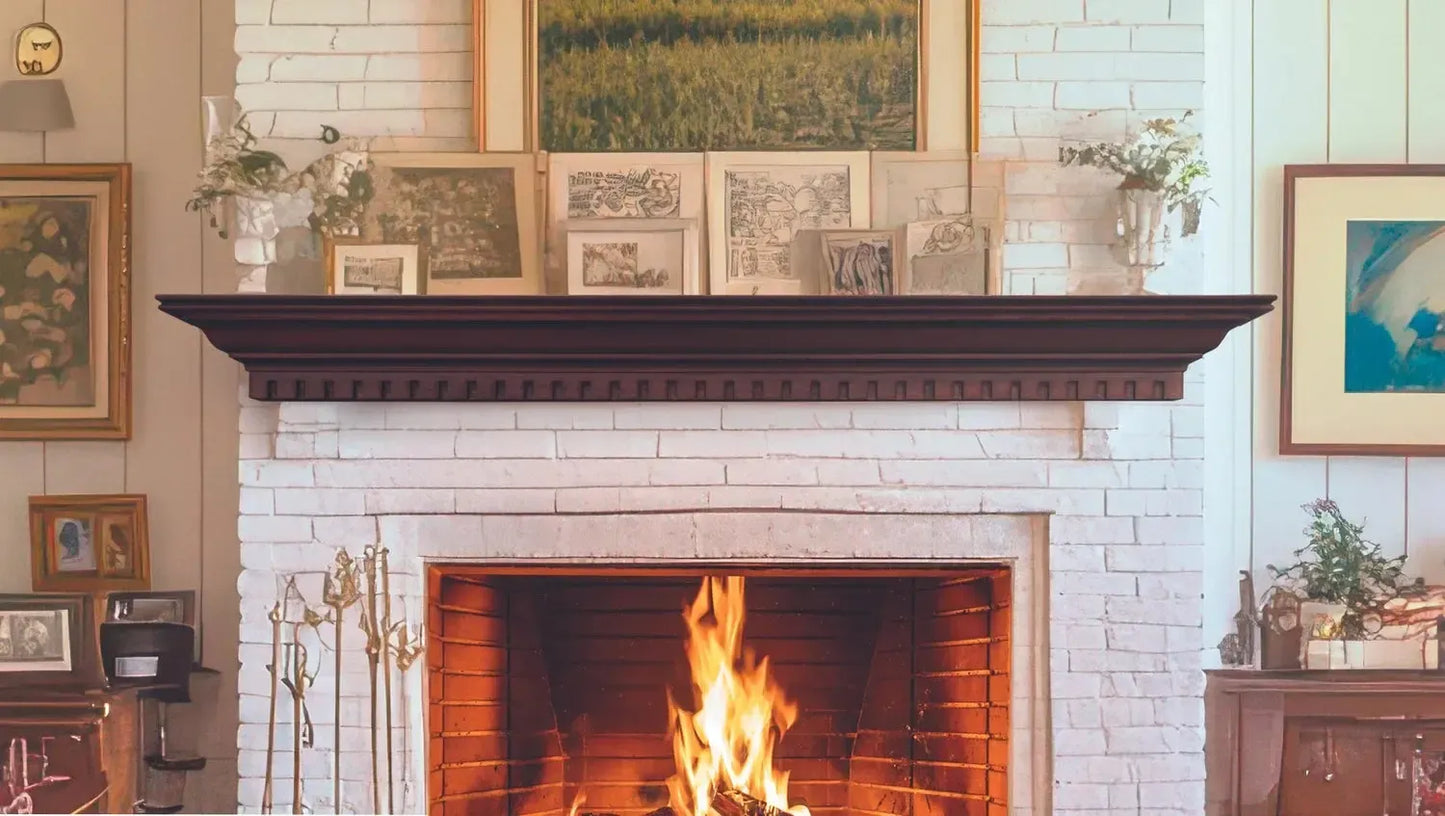 Lexington Hearth Federal 72" Cherry Wood Mantel Shelf Kit