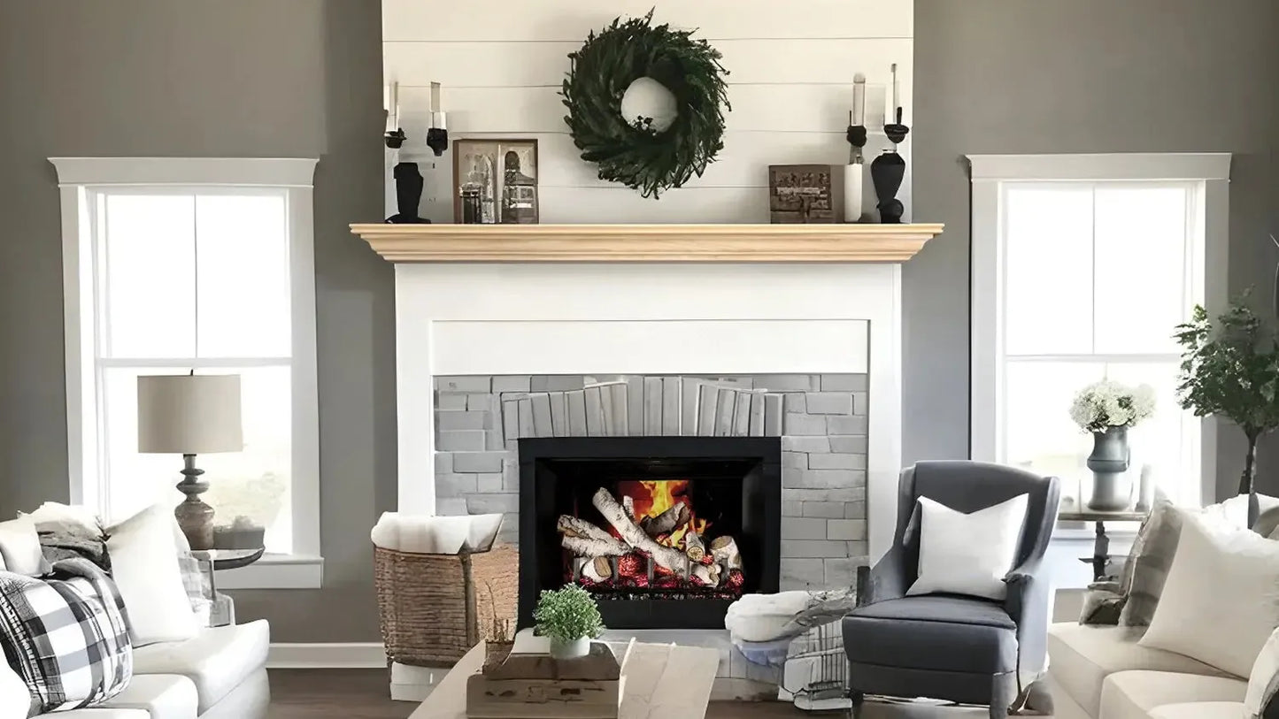Lexington Hearth Pendleton 48" Unfinished Wood Mantel Shelf Kit