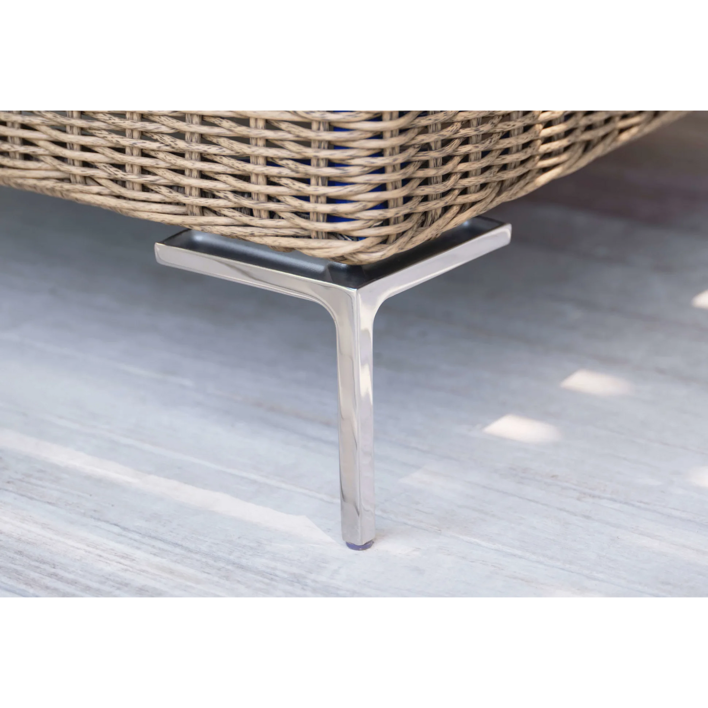 Live Outer 103" Brown Wicker Outdoor Sofa With Armless Chairs & Pacific Fog Gray Cushion (5-Seat)