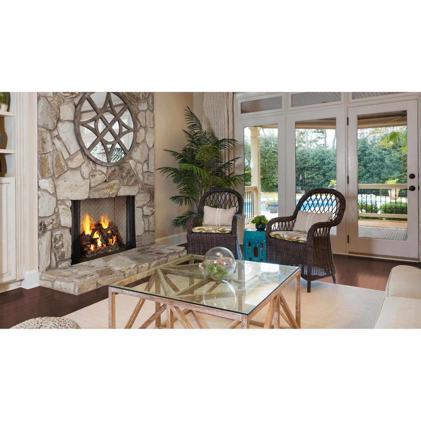 Majestic Ashland 36" Radiant Traditional Wood Burning Fireplace With Natural Gray Hearth Refractory