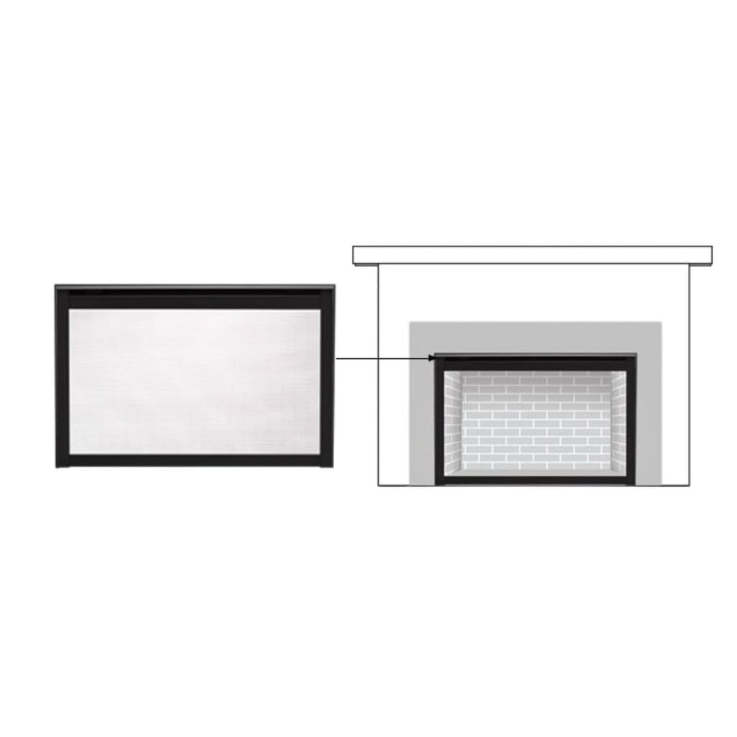 Majestic Black Inside Fit Screen Front for Ruby and Trilliant 25" Gas Fireplace Inserts