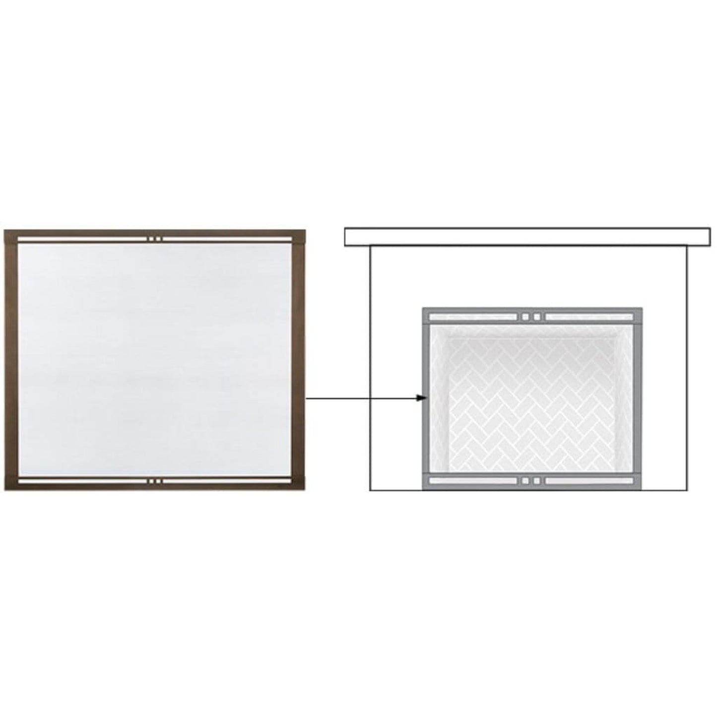Majestic 2-Piece Bronze Firescreen Front for Marquis II See-Through 42" Gas Fireplace