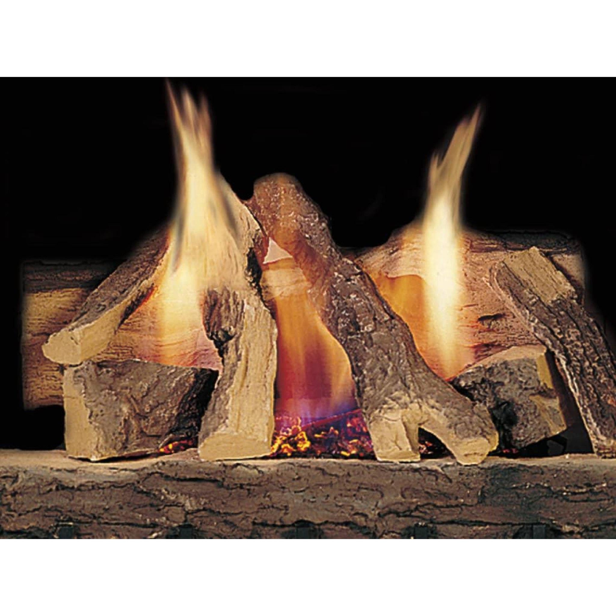 Majestic Campfire 18" 10-Piece Fiber Vented Natural Gas Log Set With S