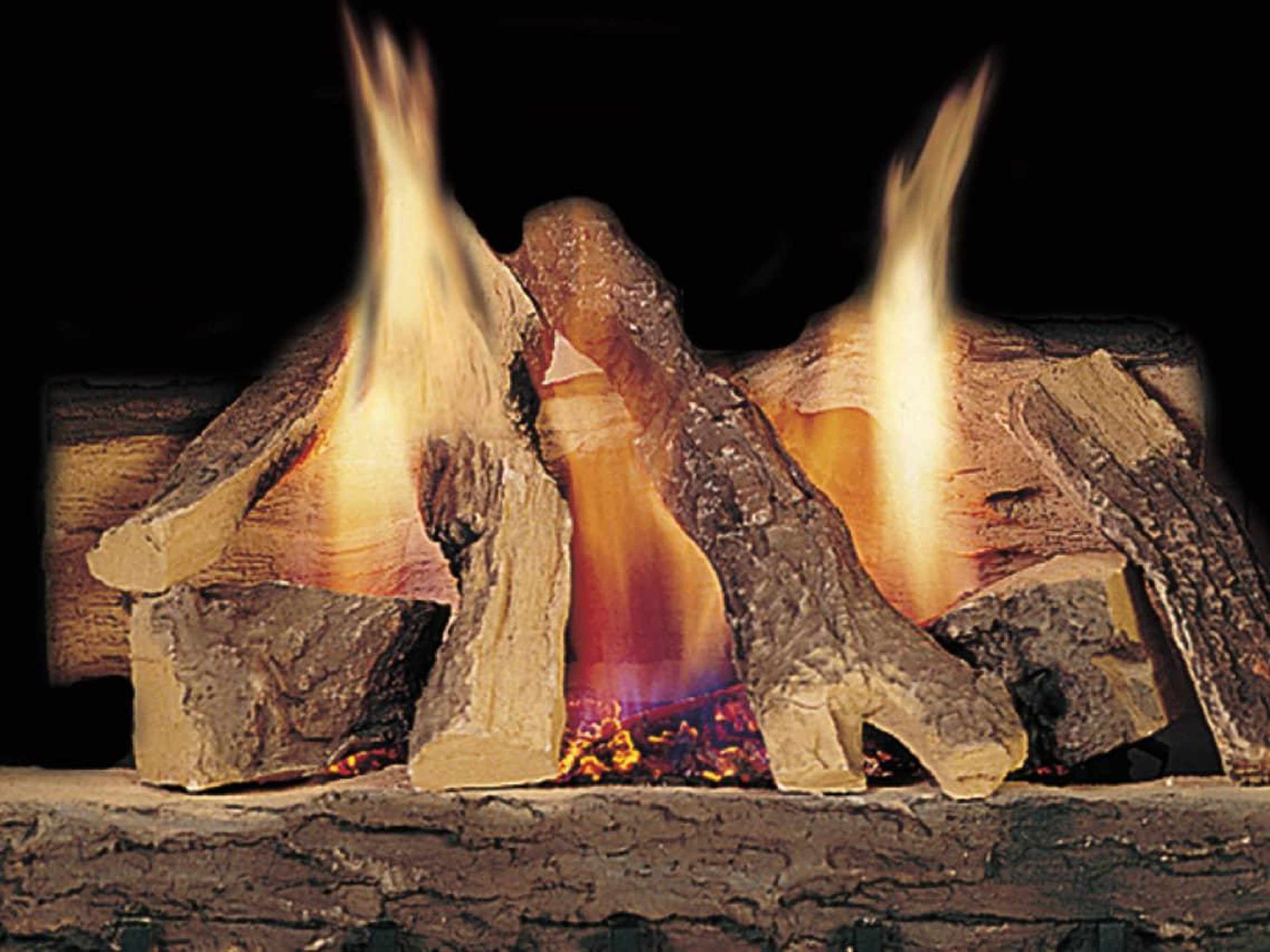 Majestic Campfire 30" 11-Piece Fiber Vented Natural Gas Log Set With S