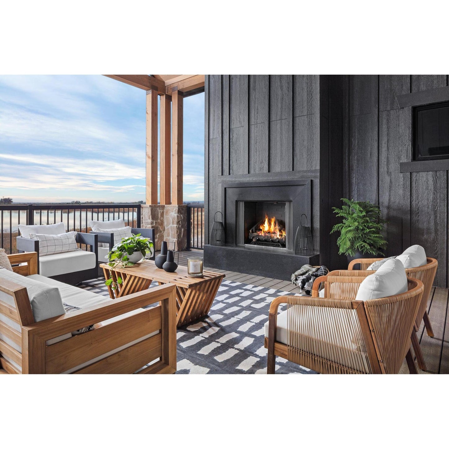 Majestic Courtyard 36" Traditional Outdoor Vent-Free Natural Gas Fireplace With IntelliFire Ignition System