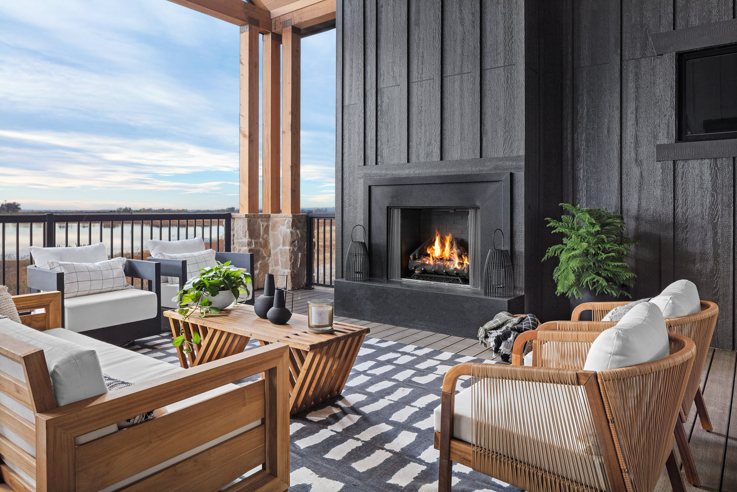 Majestic Courtyard 36" Traditional Outdoor Vent-Free Natural Gas Fireplace With IntelliFire Ignition System