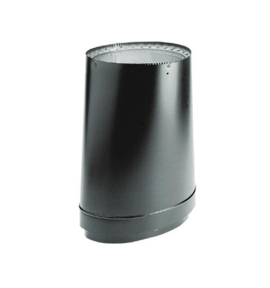 Majestic DVL 6" x 14.5" Black Double Wall Oval-to-Round Adapter