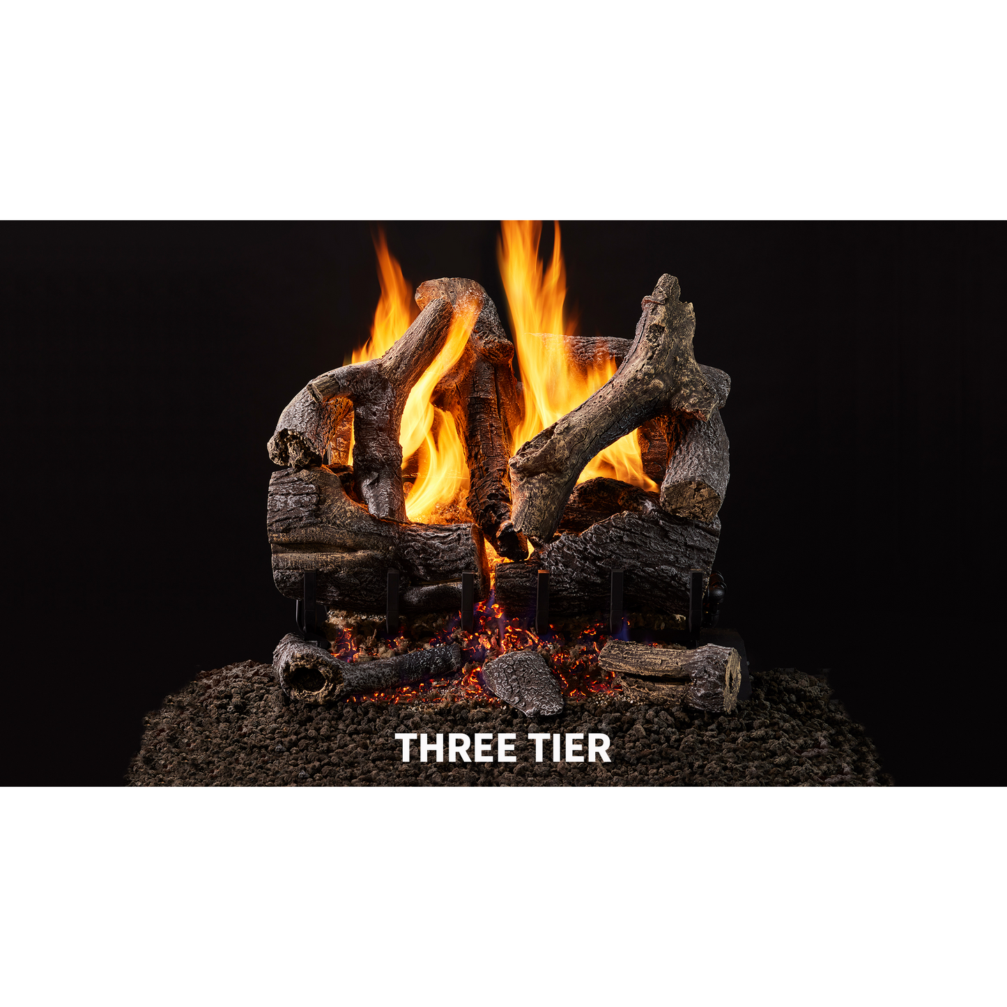 Majestic Grand Oak 24" 11-Piece 3-Tier Vented Gas Log Set